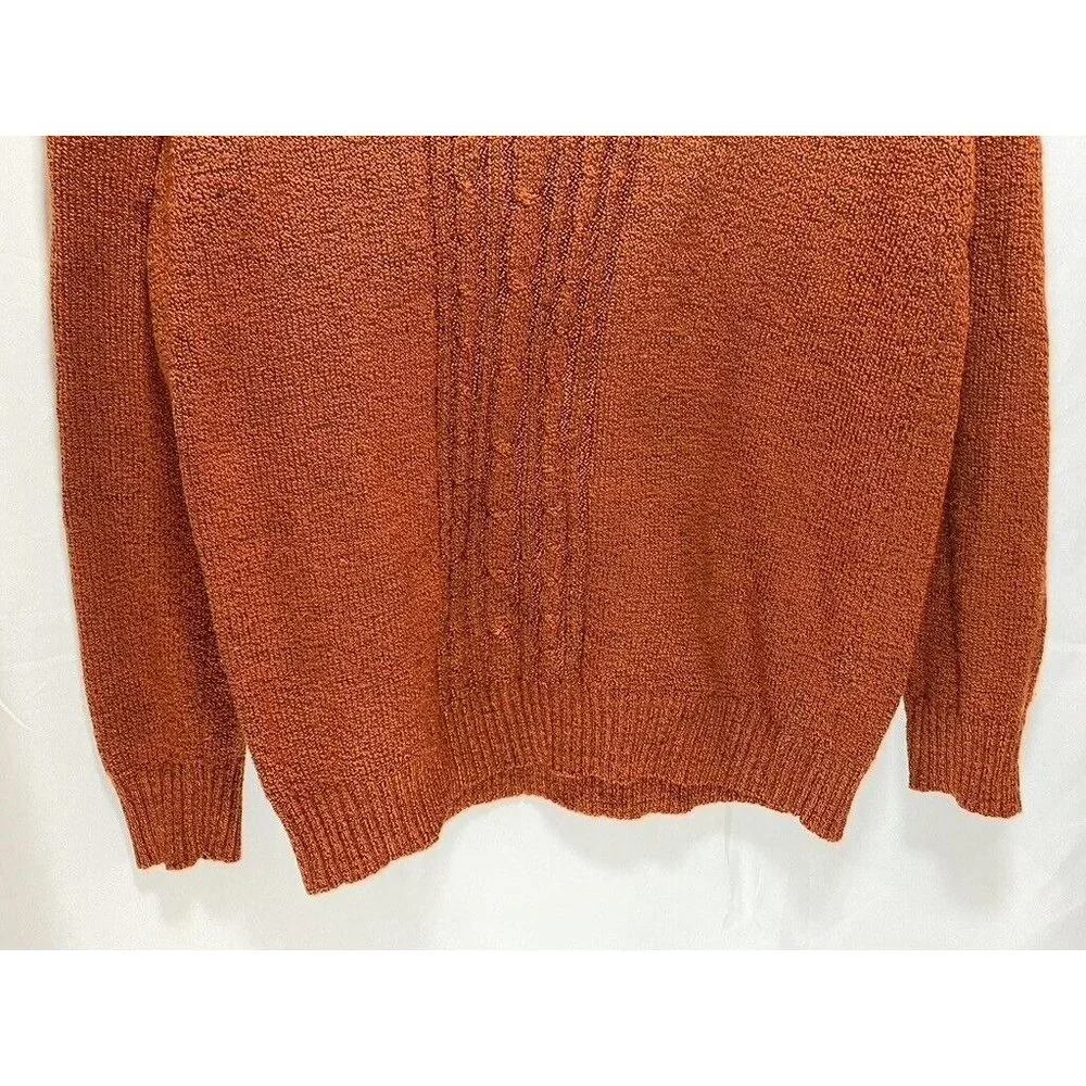 Laura Scott Sweater Womens‎ Large Orange Round Neck Long Sleeve Pullover Ladies.